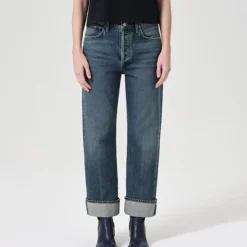 Women Agolde - Jeans Straight Fran - Bleu