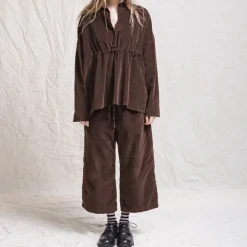 Women ALBUM DI FAMILIA Album Di Famiglia - Pantalon en velours - Café