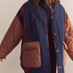 Women Amente - Veste Matelassée Réversible - Bleu/Marron