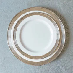 205 COSI TABELLINI Assiette à dessert céramique et étain