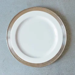 205 COSI TABELLINI Assiette à dessert céramique et étain