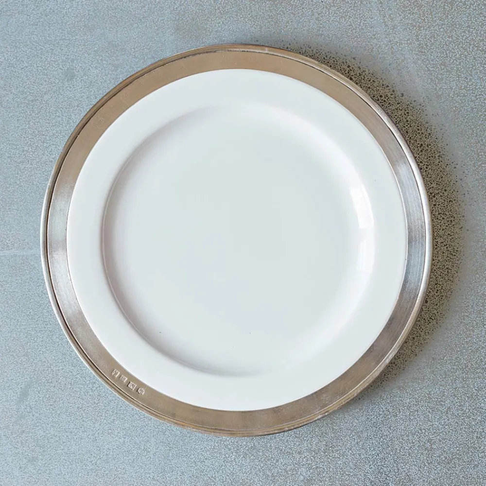 205 COSI TABELLINI Assiette à dessert céramique et étain