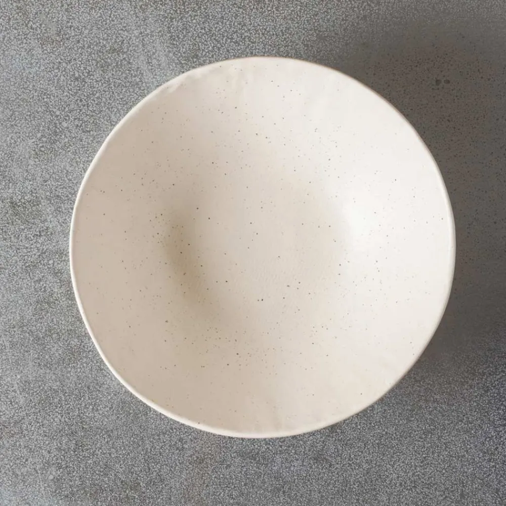 1636 DEARTIS Assiette creuse en grès - Crème
