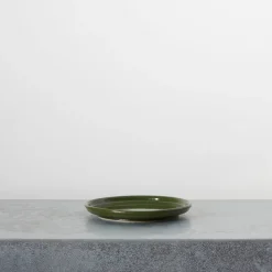 2031 MARUMITSU POTERIE Assiette plate Causette - Vert