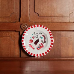 MERCI Assiette plate en faïence Boucher