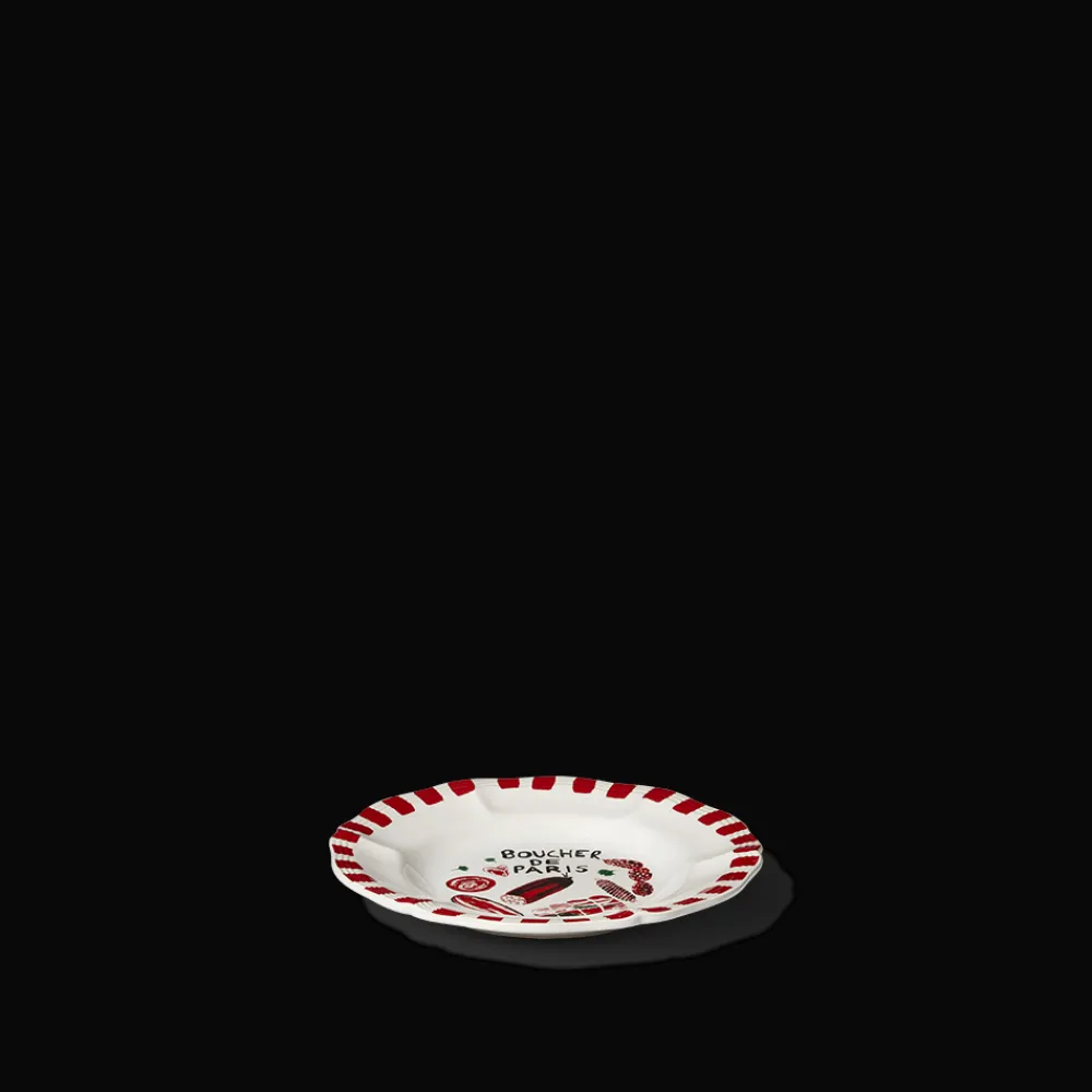 MERCI Assiette plate en faïence Boucher