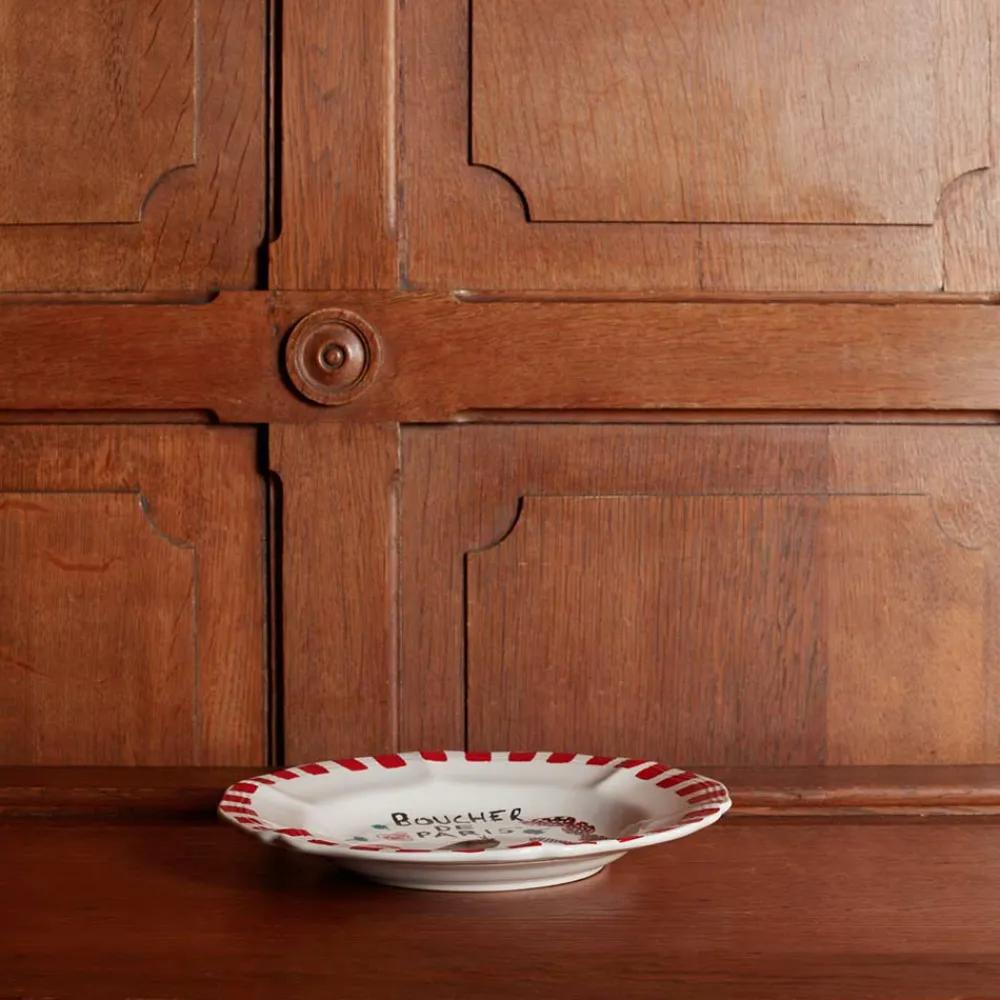 MERCI Assiette plate en faïence Boucher