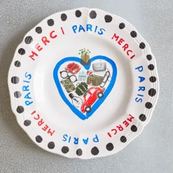 MERCI Assiette plate en faïence