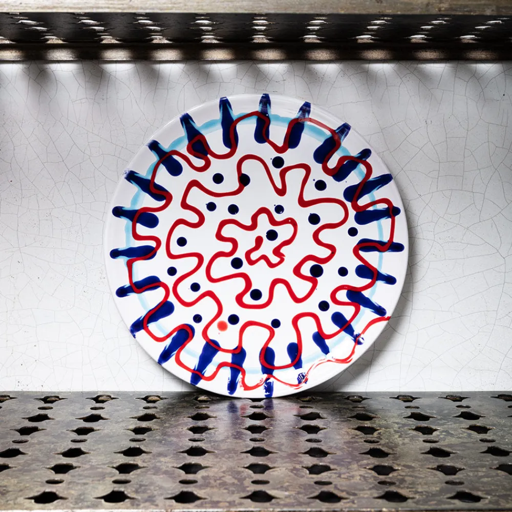 MERCI Assiette plate en faïence Paola Navone