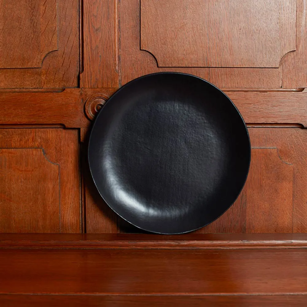 1636 DEARTIS Assiette plate en grès - Noir