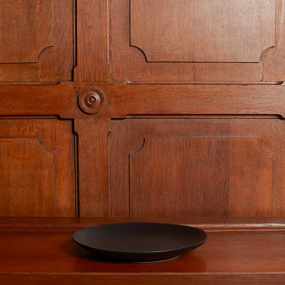 1636 DEARTIS Assiette plate en grès - Noir