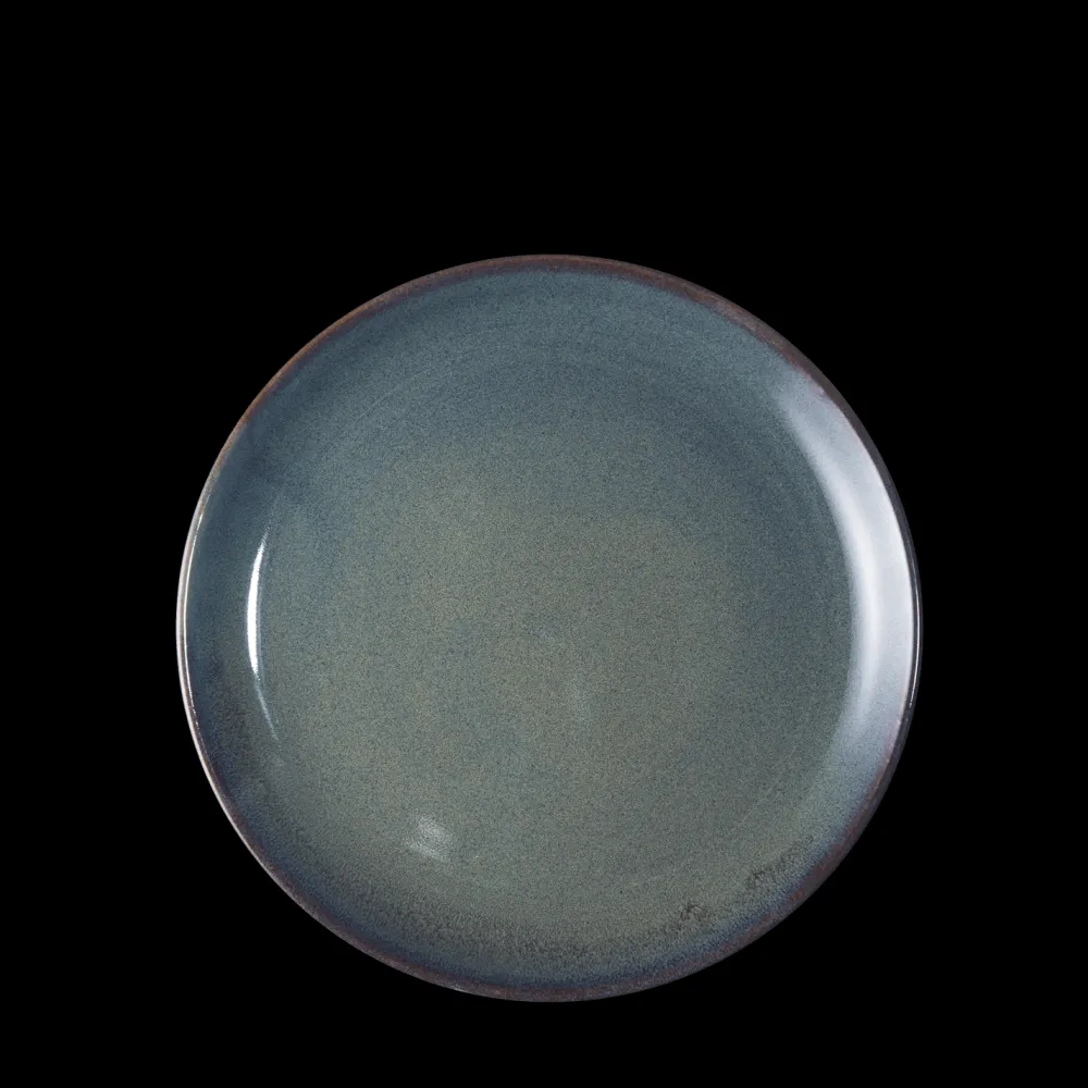 MERCI Assiette plate en grès émaillé Jaspe - Bleu
