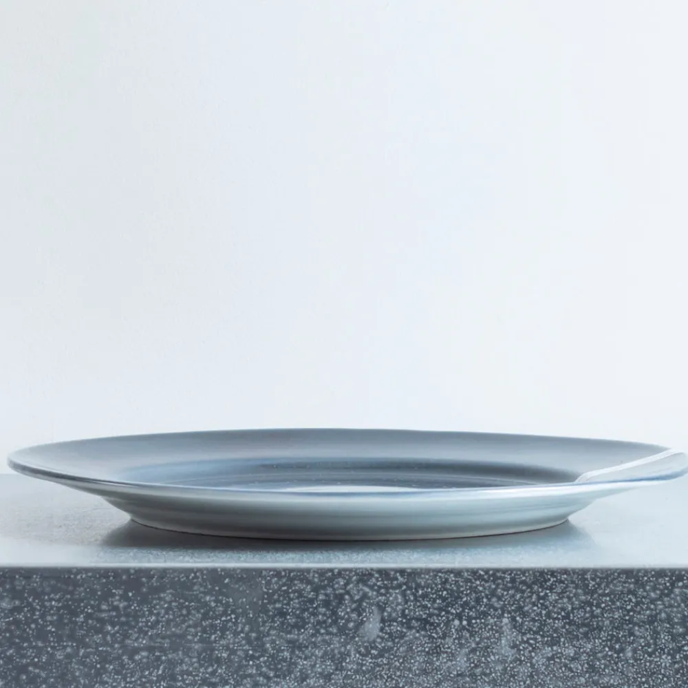 1927 DINNERWARE & CO Assiette plate upcyclée - Bleu