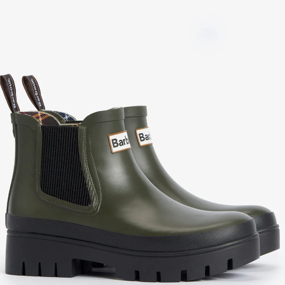Women Barbour - Bottines Halton - Olive