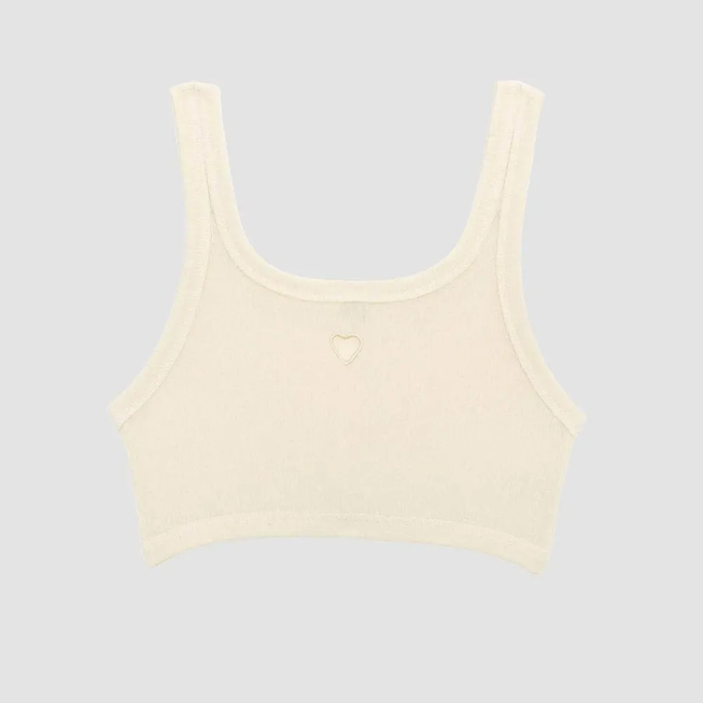 Women BASERANGE - Bralette Heart - Blanc