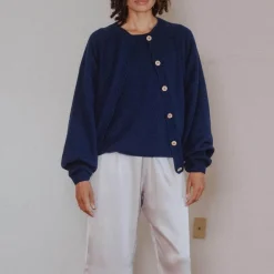 Women BASERANGE - Cardigan Soar - Bleu