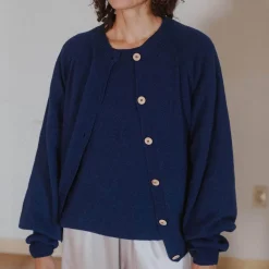 Women BASERANGE - Cardigan Soar - Bleu