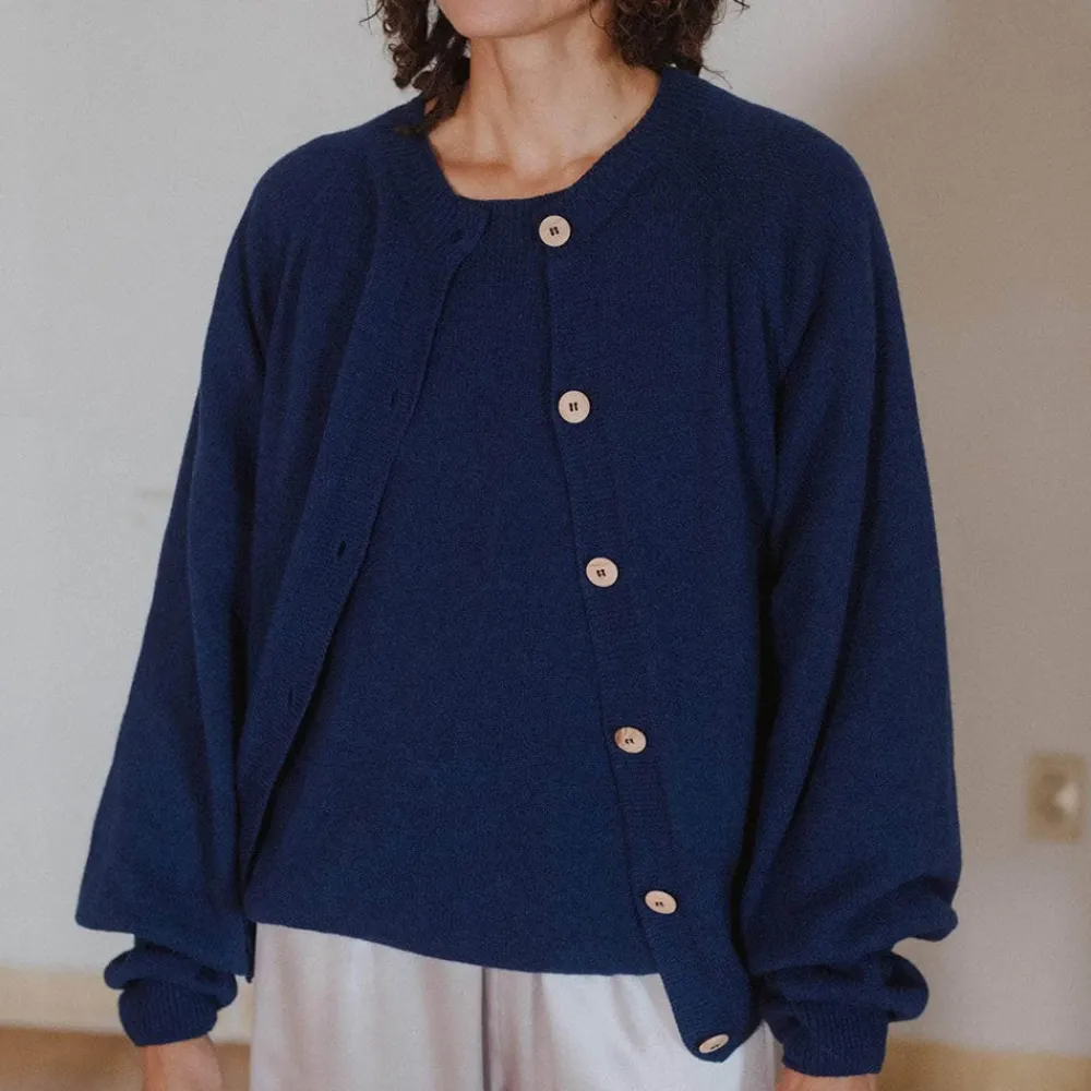 Women BASERANGE - Cardigan Soar - Bleu
