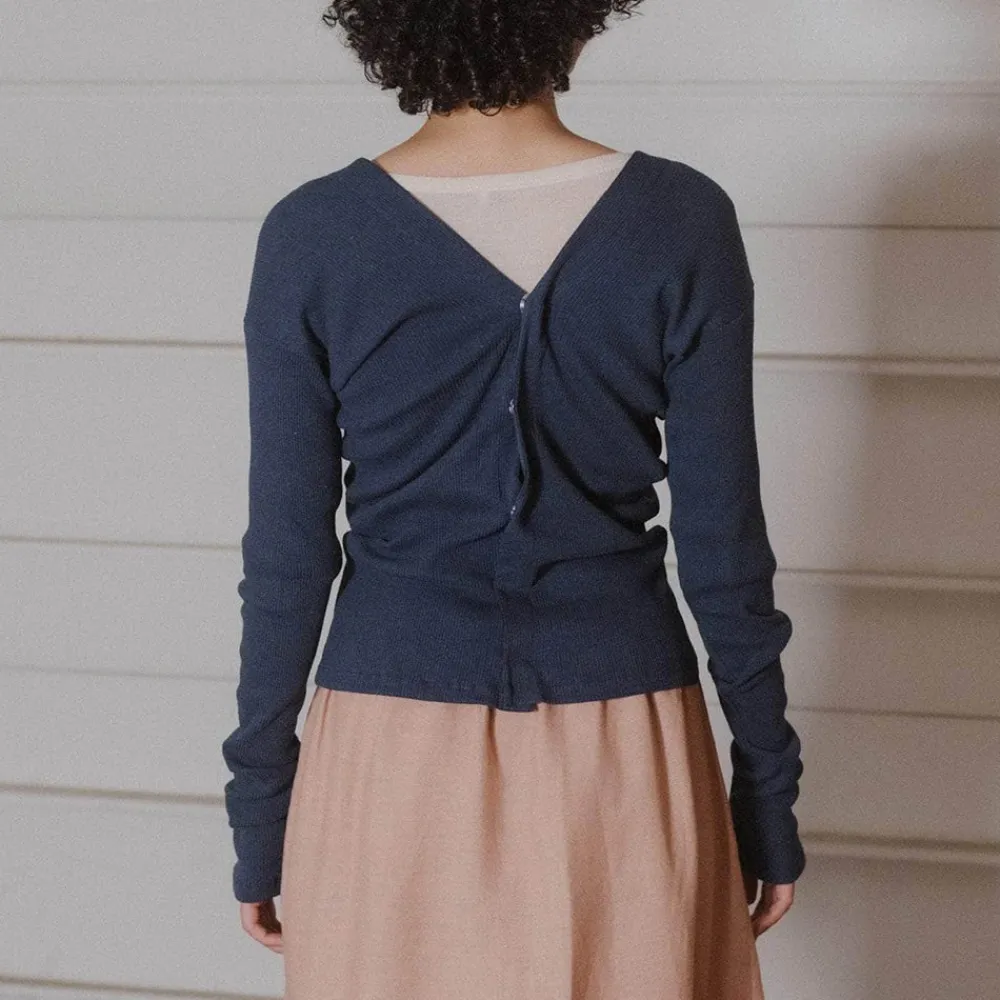 Women BASERANGE - Cardigan Tav - Bleu