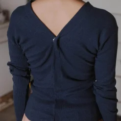 Women BASERANGE - Cardigan Tav - Bleu