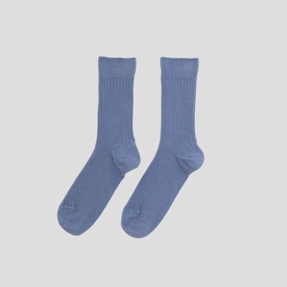 Women BASERANGE - Chaussettes côtelées Rib - Bleu