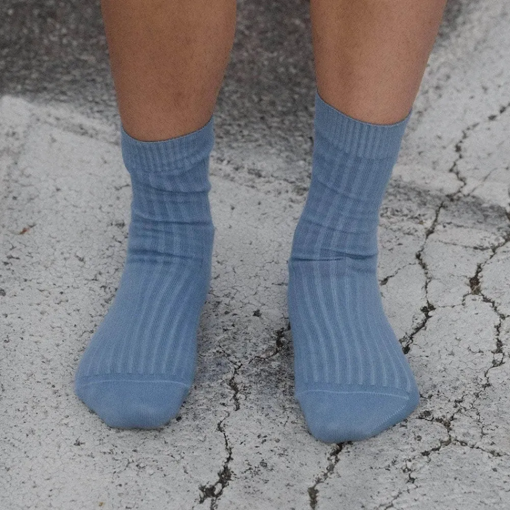 Women BASERANGE - Chaussettes côtelées Rib - Bleu
