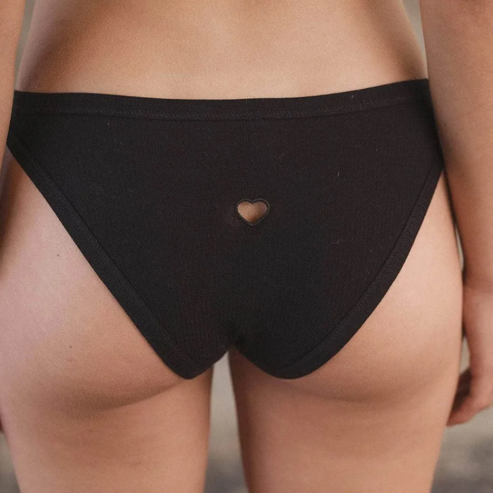 Women BASERANGE - Culotte Heart Bell - Noir