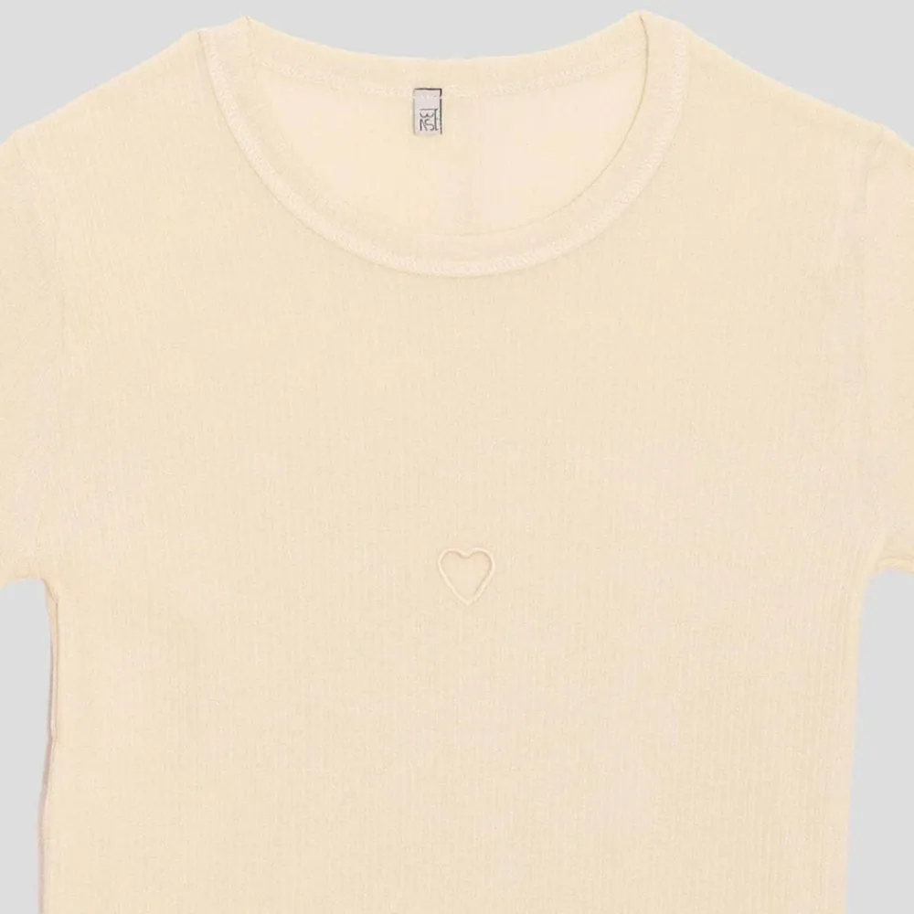 Women BASERANGE - T-Shirt Heart manches longues - Blanc