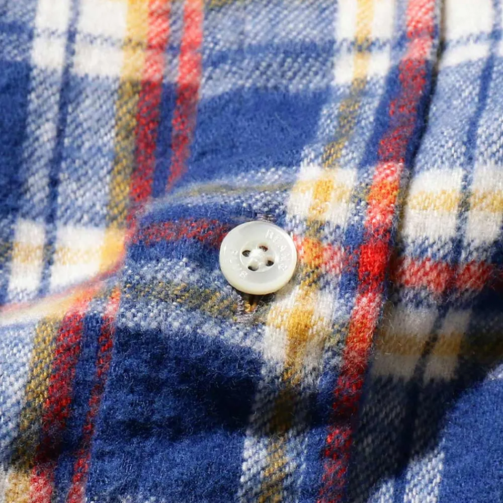 BEAMS Plus - Chemise Brushed Flannel - Bleu