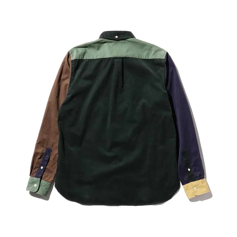 BEAMS Plus - Chemise Corduroy Panel - Vert
