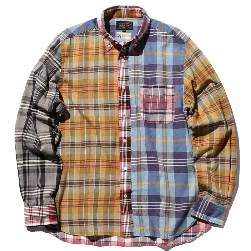 BEAMS Plus - Chemise Madras - Bleu