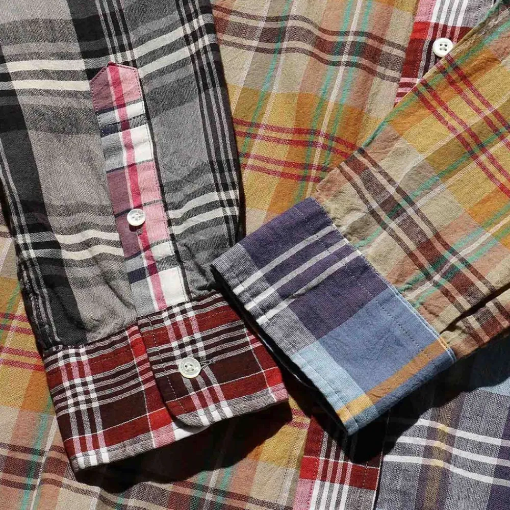 BEAMS Plus - Chemise Madras - Bleu
