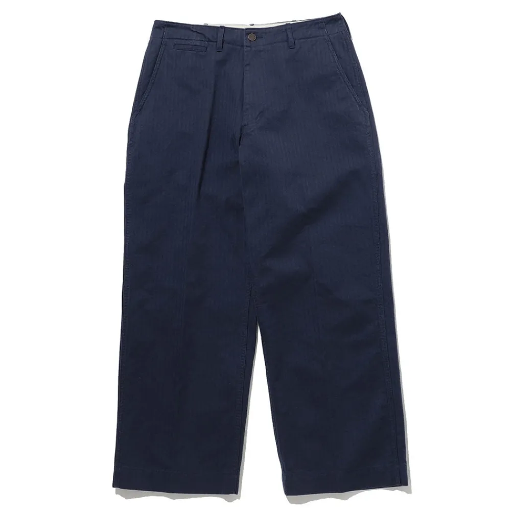 BEAMS Plus - Pantalon Herringbone - Navy