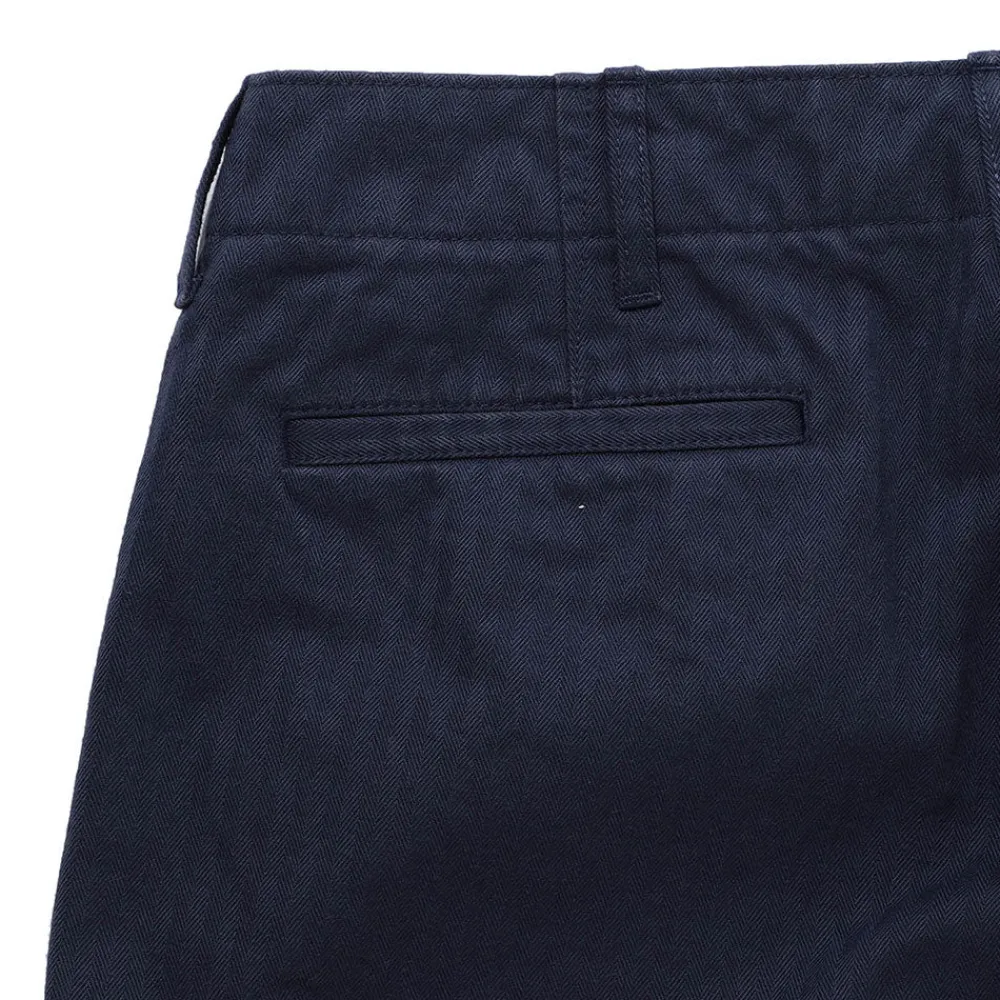 BEAMS Plus - Pantalon Herringbone - Navy