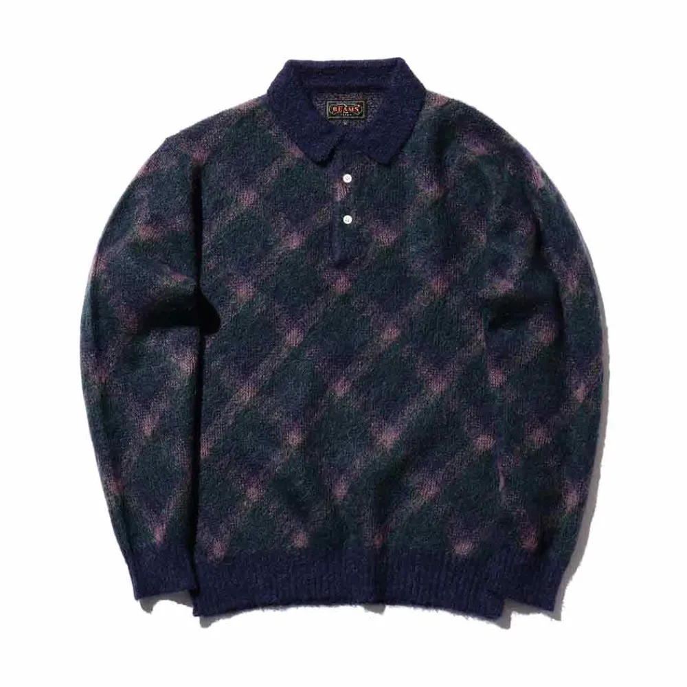 BEAMS Plus - Polo en laine - Marine