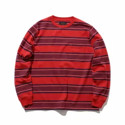 BEAMS Plus - T-shirt Stripe - Rouge