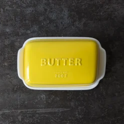 2031 MARUMITSU POTERIE Beurrier arrondi - Jaune