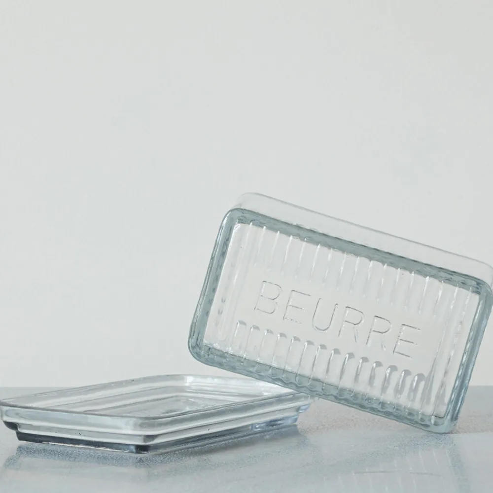 1139 BAZAR DE LUXE Beurrier en verre moulé