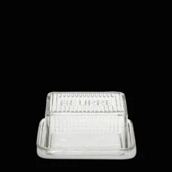 1139 BAZAR DE LUXE Beurrier en verre moulé