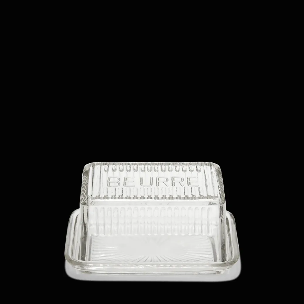 1139 BAZAR DE LUXE Beurrier en verre moulé