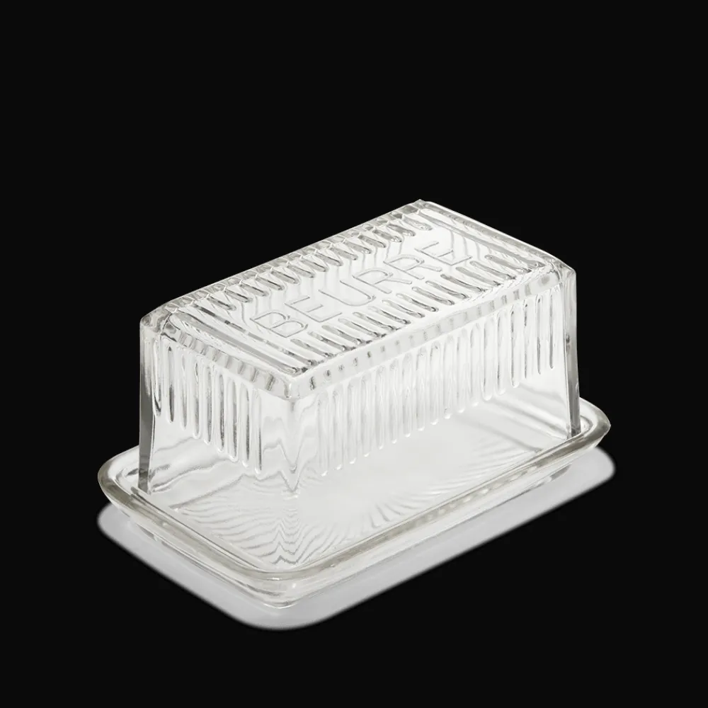 1139 BAZAR DE LUXE Beurrier en verre moulé
