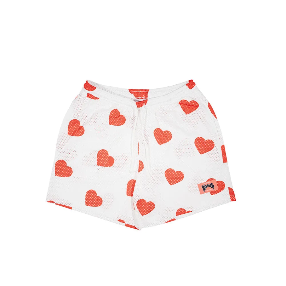 BISOUS SKATEBOARD - Short Coeur - Blanc