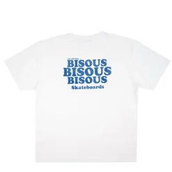 BISOUS SKATEBOARD - T-shirt Grease - Blanc/Marine