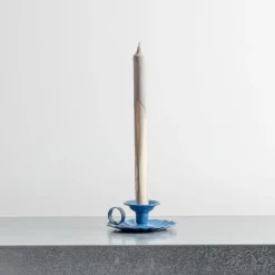 1771 ITALO OTTINETTI Bougeoir en aluminium - Bleu
