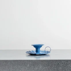 1771 ITALO OTTINETTI Bougeoir en aluminium - Bleu