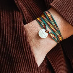 Women Merci Bracelet à Carreaux Médaille - Bordeaux