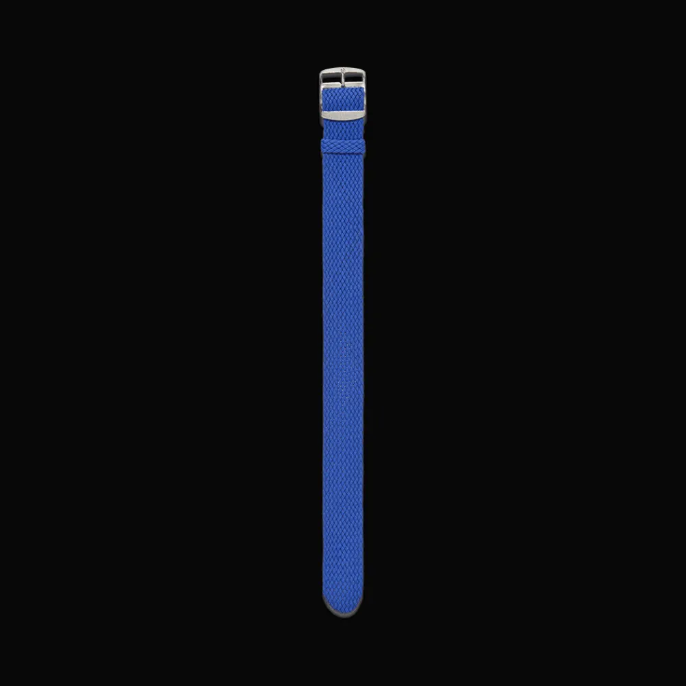 Women MERCI Bracelet de montre en Perlon tressé - Bleu Électrique