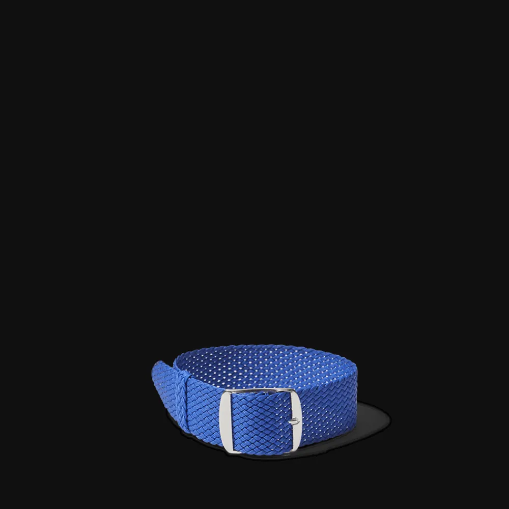 Women MERCI Bracelet de montre en Perlon tressé - Bleu Électrique