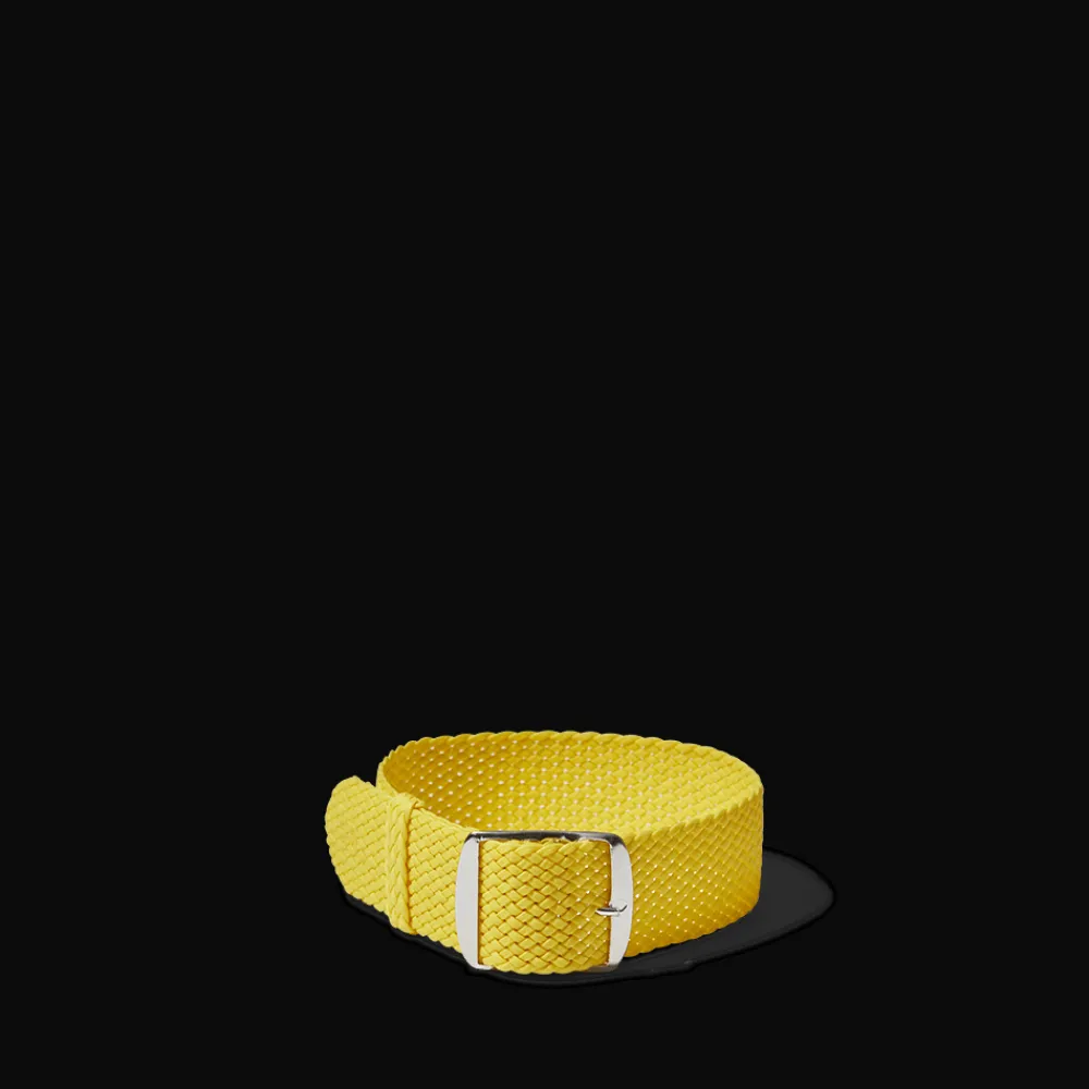 Women MERCI Bracelet de montre en Perlon tressé - Jaune