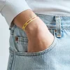 Women SC01 Bracelet Ruban Merci Paris - Jaune